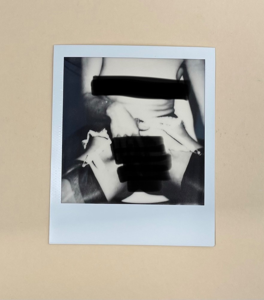 Polaroid Instant Photo Black and White – Female Nude, Portrait Alignment