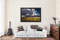Storm Clouds Photography Print: Oklahoma, Prairie, Great Plains, Picture, Photo