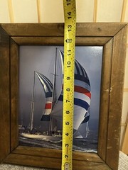 Photograph Boating Sailing Framed Wood 13.5 x 11” Sydney Hobart Yacht Race 13751
