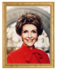 Nancy Reagan Photograph in a Aged Gold Frame