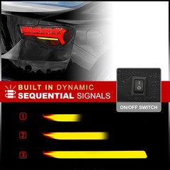 JDM Sequential Signal LED DRL Tail Lights Brake Lamps Stop Assembly Pair Set Com