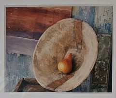 Lenny Lyons Bruno Art Photograph of a Pear in a Bowl Hand Signed Matted 11 x 14″
