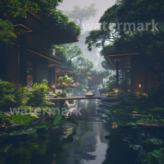 Digital Image Picture Photo Wallpaper Printable Luxury Jungle Retreat