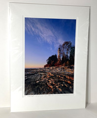 Fine Art Photograph First Light at Cana Island Lighthouse WI Signed & Matted