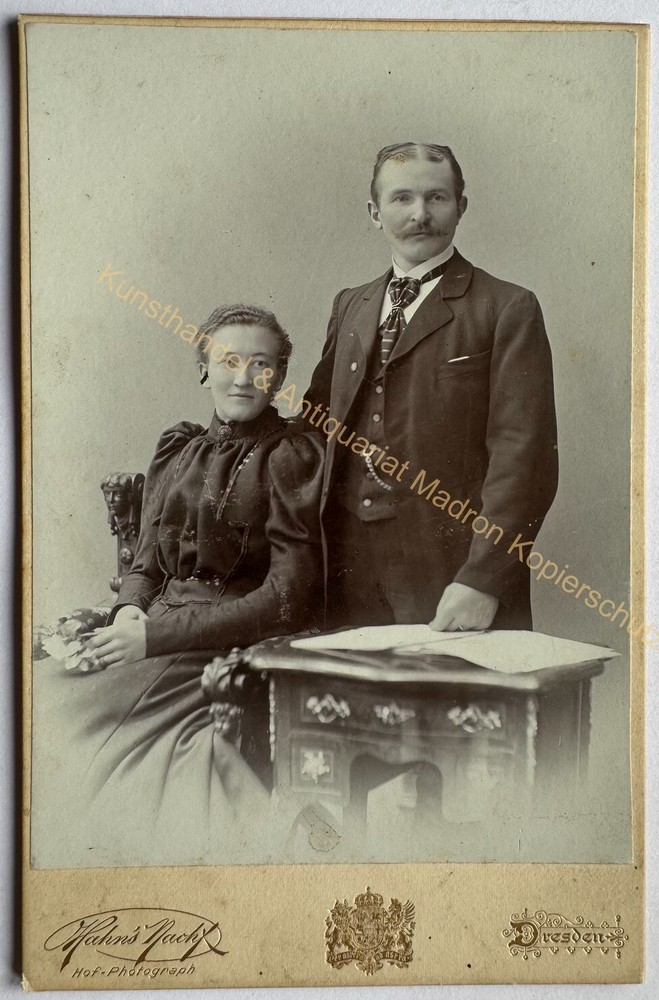 orig. KAB Photography Fashion Cabinet Photo Circa 1890 Dresden Rooster Mr Lady