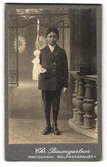 Photograph Chr. Baumgartner, Wolfratshausen, Untermarkt 248, boy in festive