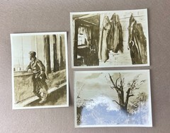 Lot of 3 Vintage Andrew Wyeth Watercolor Reference Photos | Macbeth Gallery | NY