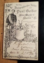 Dr. med. F. Weber as a student in the winter semester 1887/88/CDV Paul Gerber Halle a. S.