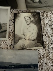 Original Photos Portrait Handsome Soldier WWII Era Family Pet Postcard Vintage