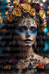 Digital Image Photo Wallpaper Background AI Art, Sugar Skull Woman 2, Printable