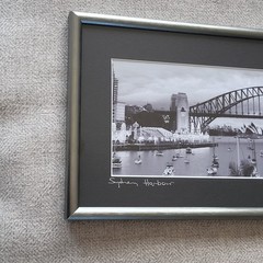 Framed Art Panoramic Photography Sydney Harbour Opera House Bridge VINTAGE 90s