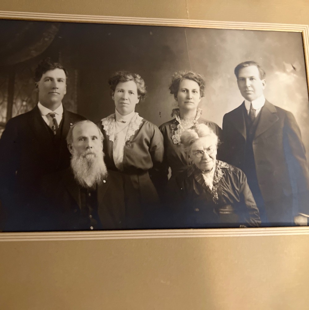 Early 20th Century Antique Studio Family Sepia Vintage Photograph Photo Foldout