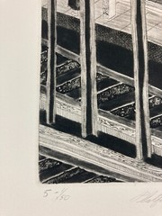 LEONARD SUSSMAN Signed NEW YORK CITY SUBWAY 1977 GELATIN SILVER PRINT & ETCHING