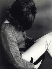 1966 Wingate Paine Female Sweater Girl Black Cat Art Photo Photogravure 16 X 20