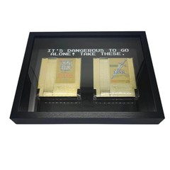 Legend of Zelda Gold Cartridge Shadow Box Framed Art