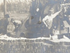 1910s 20s Brickyard Brick Making Workers Photograph 8X10 Antique Machine