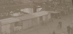 Great old negative – unknown bridge with inland freighter?? place ?