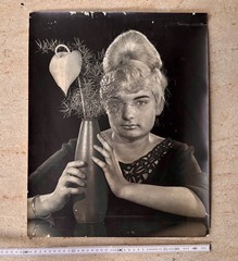 Genuine Old B/W Photo Fashion Photo GDR approx. 1950s Woman approx. 40x50cm GDR Advertising