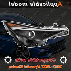 Headlight Assembly for 2021 2022 Hyundai Elantra, Halogen with LED Passenger Sid