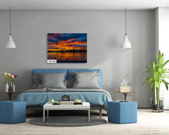 Twilight Reflections: Lake Havasu Sunset Arizona Landscape Print