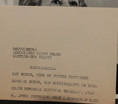 Pat Nixon press photograph 7×9, b/w 1976