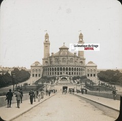 Palais Du Trocadéro, Paris, Photo Glass Plaque, Sepia, Positive 8.5×10 Cm