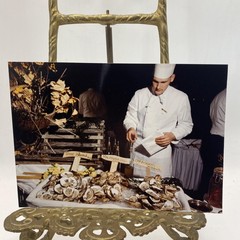 Vintage 1990 Zinger Chef Oyster Bar Seafood Color Original Photograph 5×7 Glossy