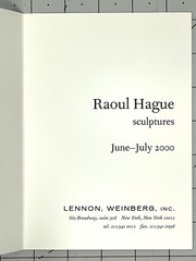 Raoul Hague (1904-1993) Art Announcement Card June 2000
