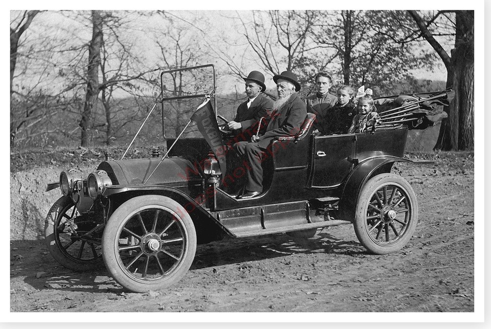 1909 Family In Antique Touring Car Foxburg PA Silver Halide Photo
