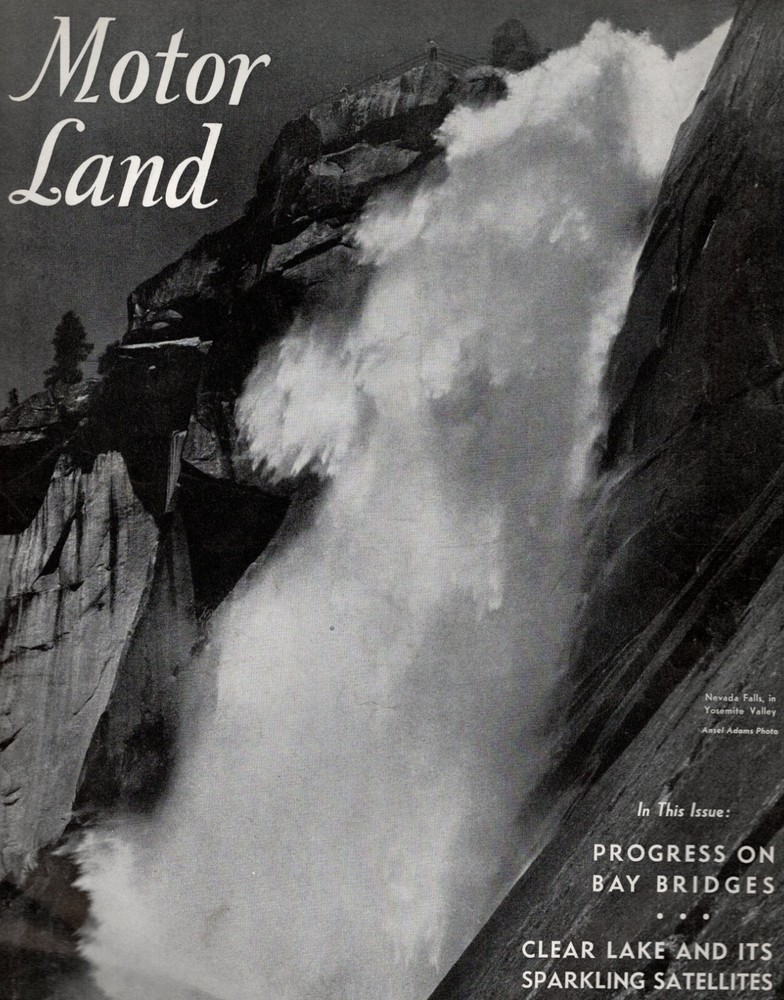 1936 Ansel Adams Cover Photo Nevada Falls Yosemite «Motor Land» Magazine