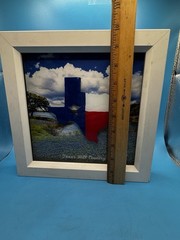 Texas Hill Country Bluebonnet Wall Art Hand Painted Glass Frame 10×10 Decor