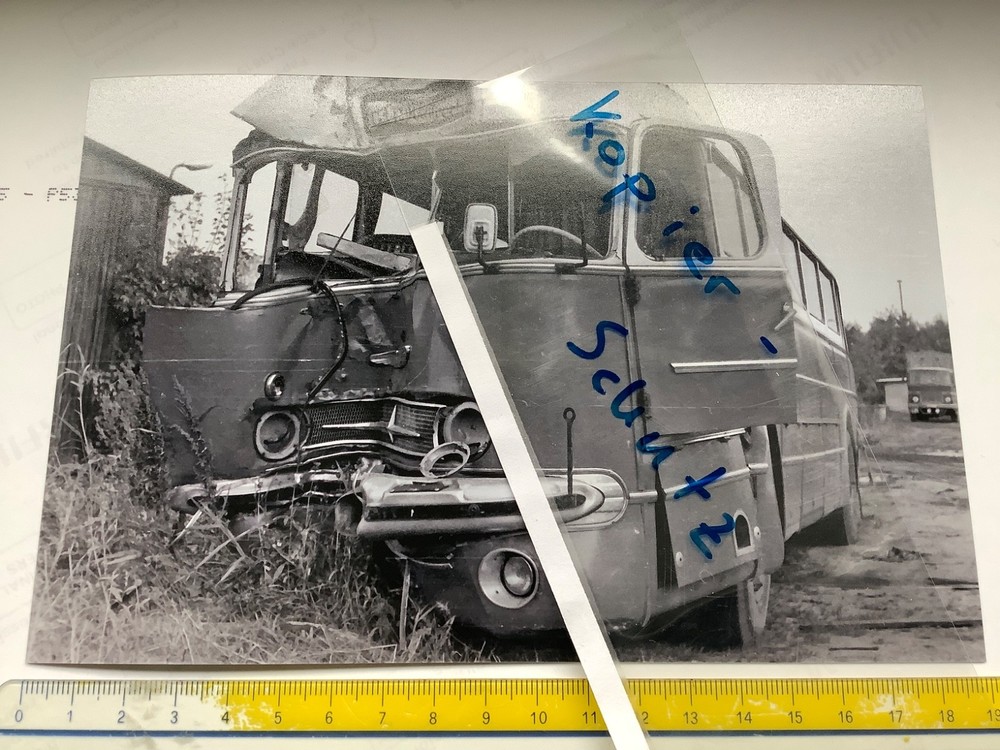 1x Photo Print Bernau Accidented Icarus 55 Kim Factory Traffic 1970s #25-/1-11151315