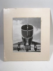 1960s F-100 Super Sabre USAF Jet Airplane Photograph Nose View Midcentury