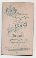 Max Neuberg CDV Photo Wroclaw GERMANY, Girl in a Dress