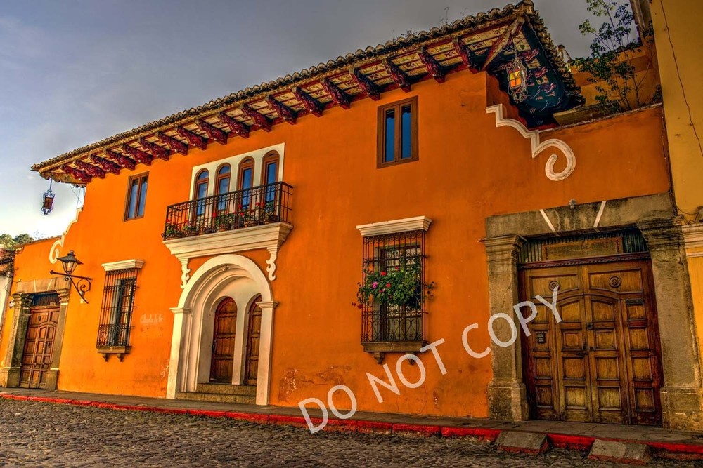 20X30 ART PHOTO, DOWNTOWN ANTIGUA GUATEMALA, GUATEMALAN, FINE ART