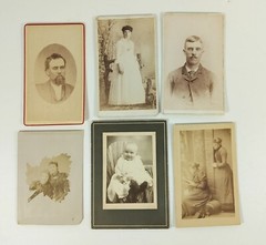 Antique Small Cabinet Cards Lot of 6 Various Men, Women, and A Baby