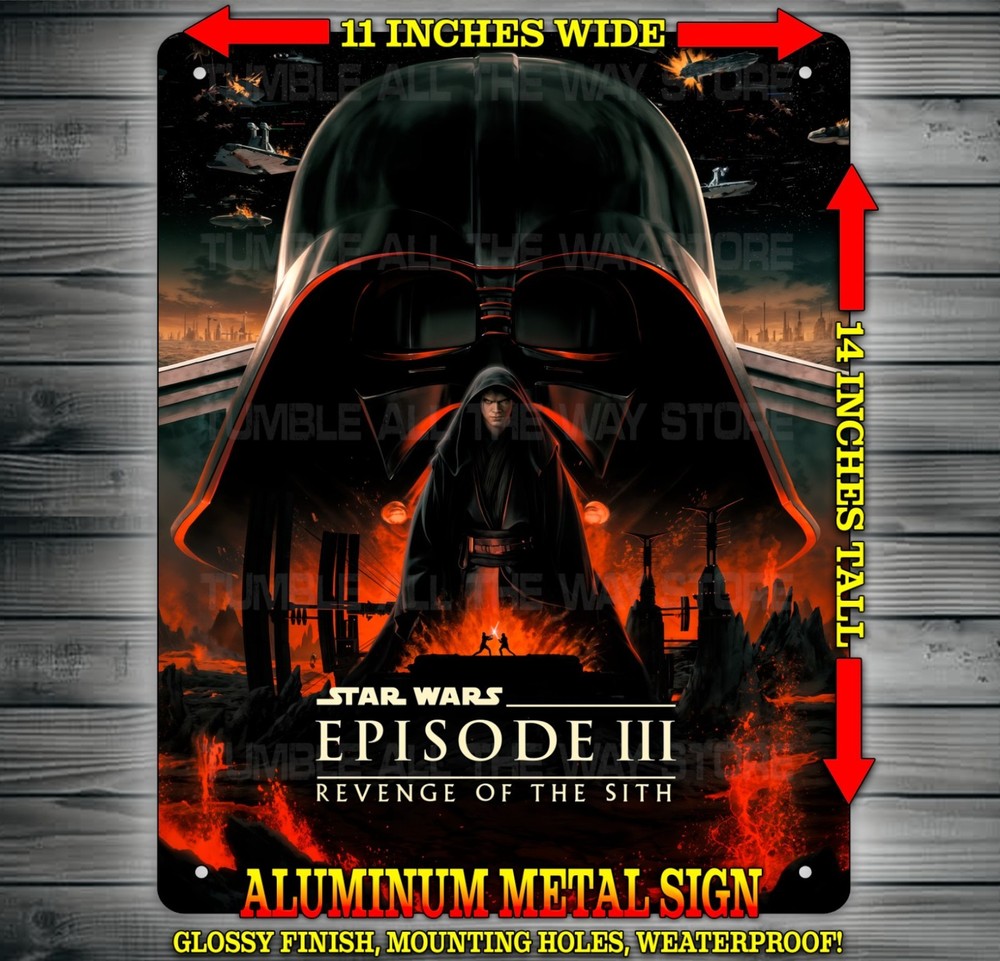 Star Wars Episode 3 Revenge of the Sith Movie Metal Sign Wall Art 14″ x 11″