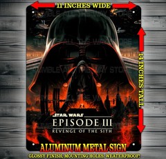 Star Wars Episode 3 Revenge of the Sith Movie Metal Sign Wall Art 14″ x 11″