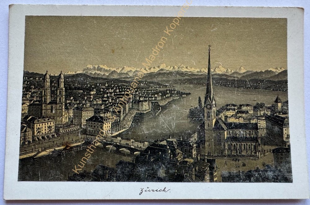 orig. CDV photo lithograph around 1860 Zurich Dikenmann Switzerland