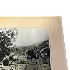 Signed Hand-Colored Rural Landscape Cabin Photograph Matted Vintage Art