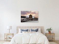 Barn Sunset Snow Photography Gettysburg Civil War Farm Pennsylvania Art Print