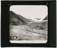 Lake Mattmark, Switzerland, Photo Glass Plate, Black & White, Positive 8.5×10 Cm