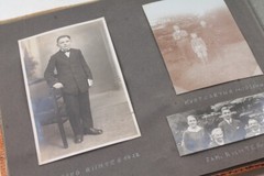 Old Photo Album with BW Photos Pictures Vintage Family Military Collector