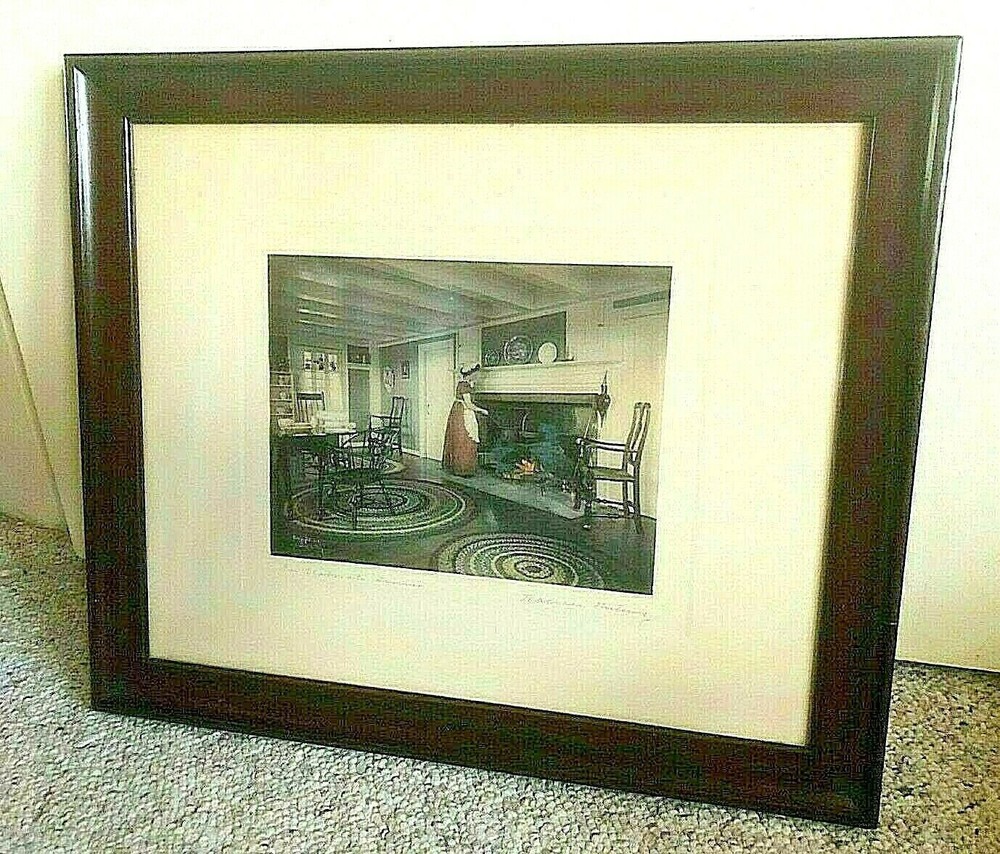 Large Wallace Nutting Interior «An Elaborate Dinner» Hand Colored Photo 1909