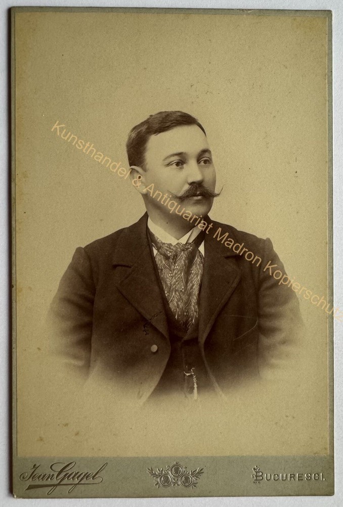 orig. KAB Cabinet Photo Photograph Picture Old Fashion Circa 1899 Bucuresci Mr Man