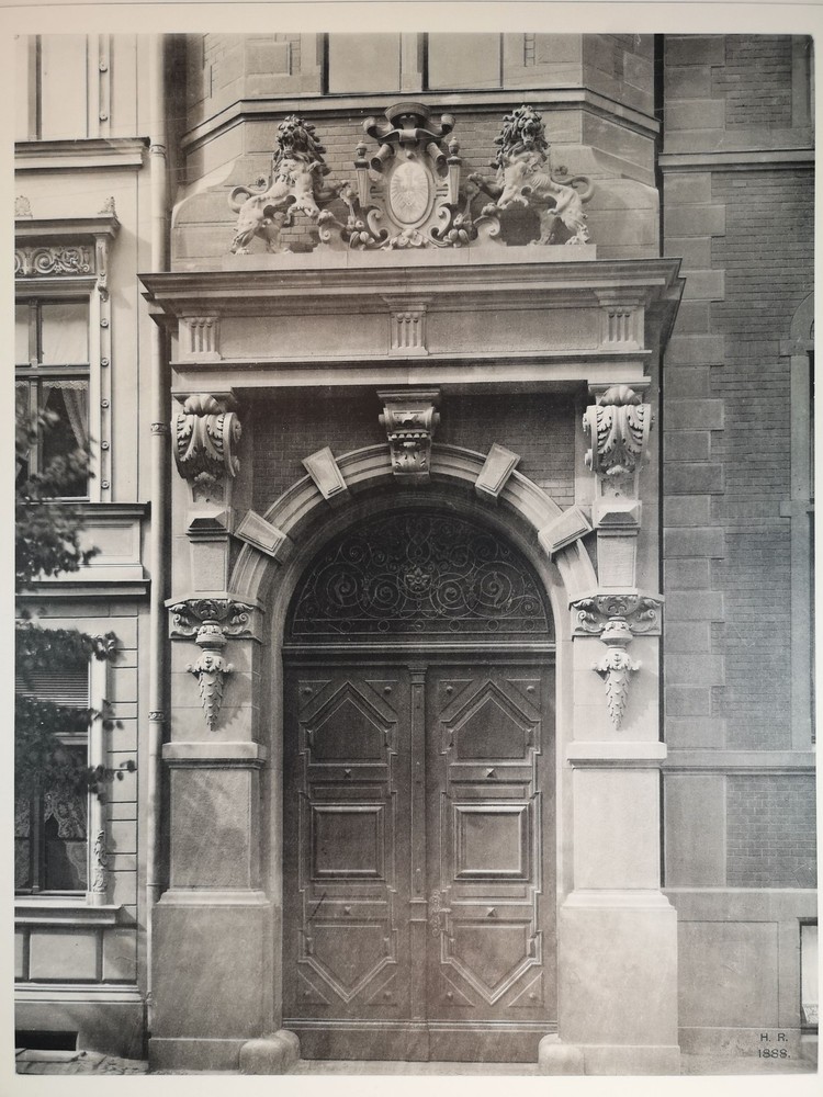 Large Phototype 1889. Gdansk. Country House, Driveway Gate. Neugarten 23/24. Herma
