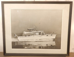 LARGE Vtg 1950s 60s Power Yacht Photograph Richardson Boat Cheaspeake Bay