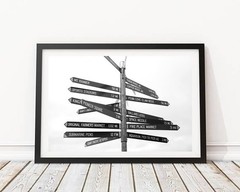 Seattle Washinton Arrow Signs – Travel, Wall Art, Bar Art Photography Print
