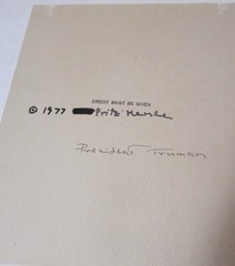 Fritz Henle «Portrait of Harry Truman 1950» Signed Henle (1909-1993) Photograph