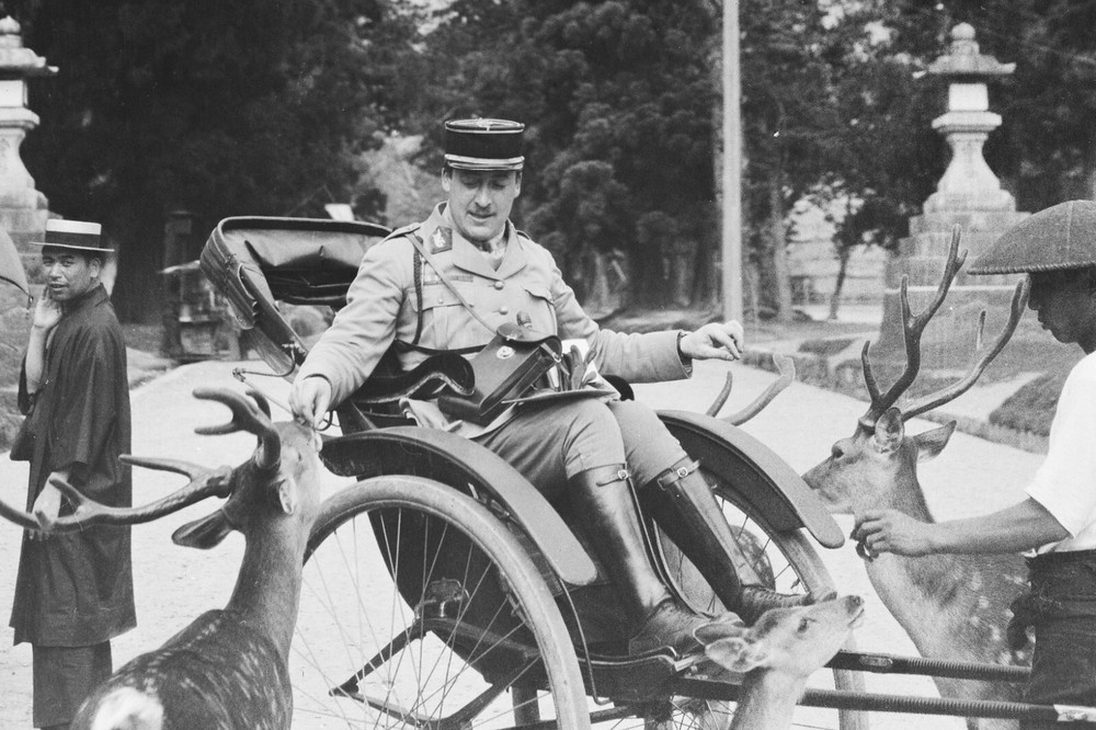 Large Black And White Baryte Photo 1920 Military Indochina 26X40CM